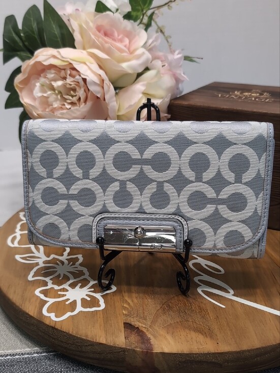 Coach Handbags - Coach Kristin Signature Fabric Clutch Wristlet